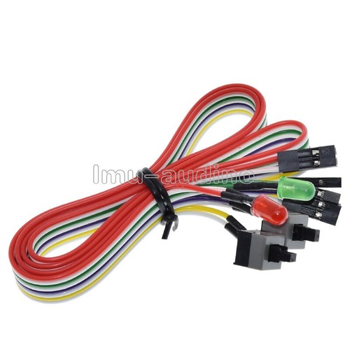 Commutateur d'alimentation et de réinitialisation 65 cm atx + disque dur 2 LED ordinateur de bureau bouton câble ATX - Photo 4/5