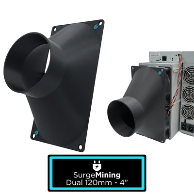 Dual 120mm to 4 Inch Max Fan Shroud Silencer ASIC Antminer IceRiver Goldshell