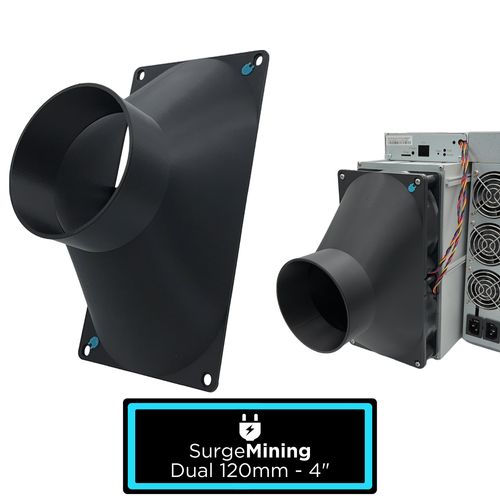 Dual 120mm to 4 Inch Max Fan Duct Intake Exhaust Silencer ASIC Crypto Antminer - Picture 1 of 2