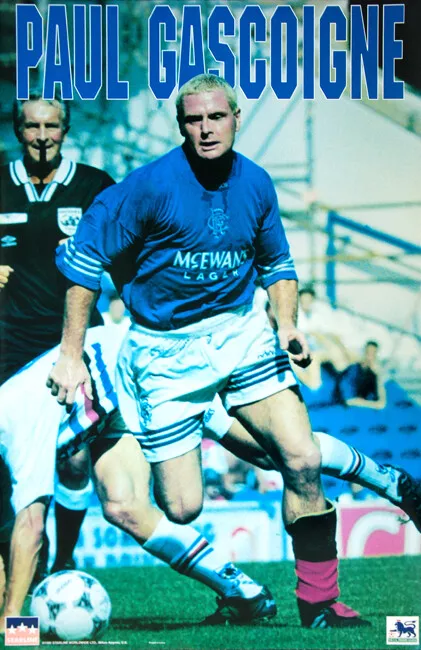 Vintage Poster Soccer Football UK Soccer Star Paul Gascoigne