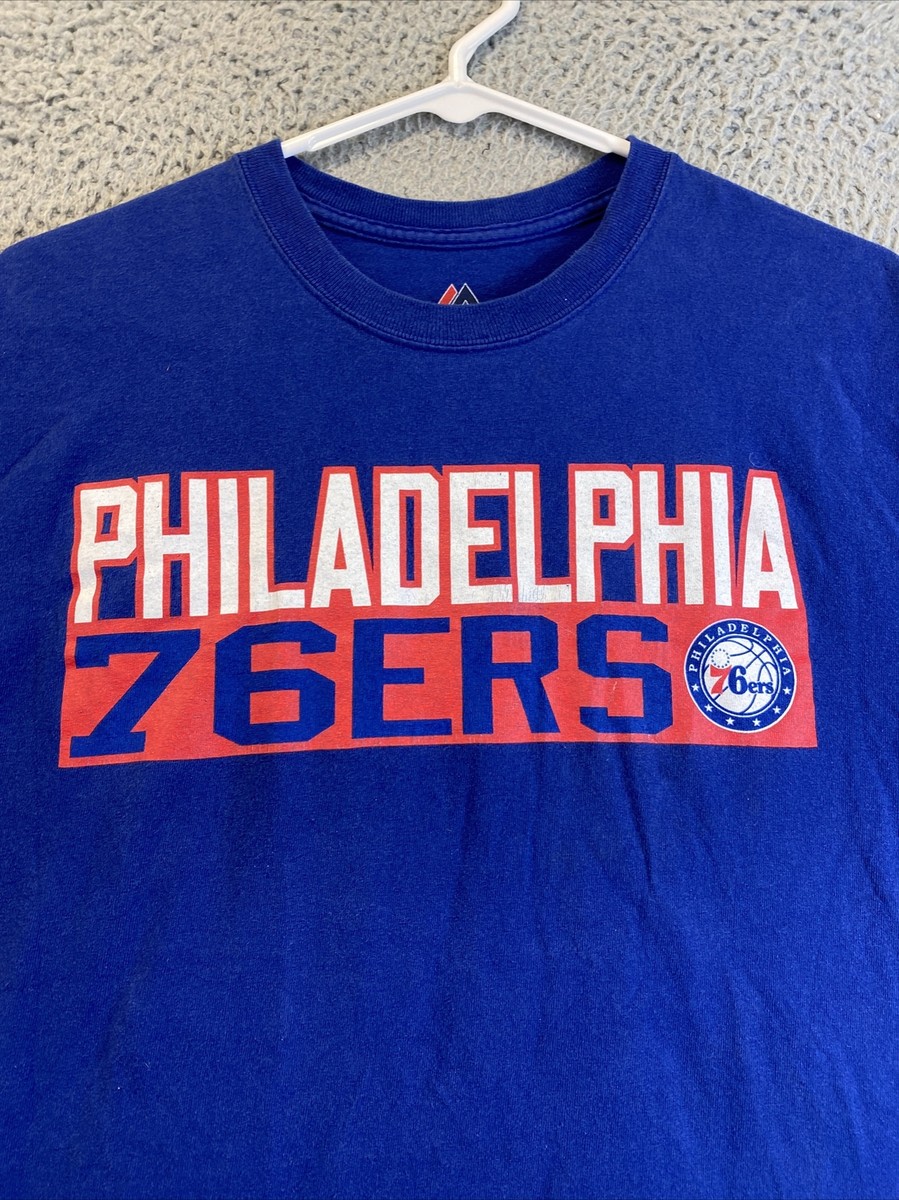 Majestic t shirt Blue Graphic Philadelphia 76ers Short Sleeve M