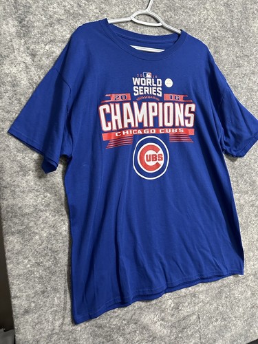Chicago Cubs Mens Shirt Extra Large Blue 2016 World Series Baseball Casual Gift - Picture 11 of 11