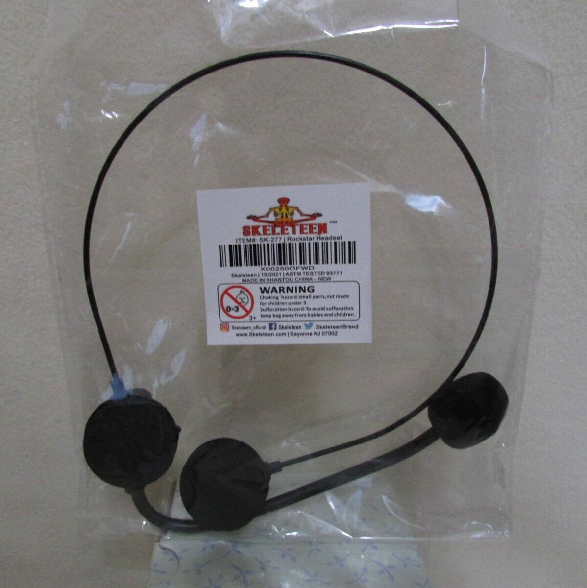 Skeleteen Rockstar Costume Accessories Headset -Fake Rock Star MJ Singer Mic New