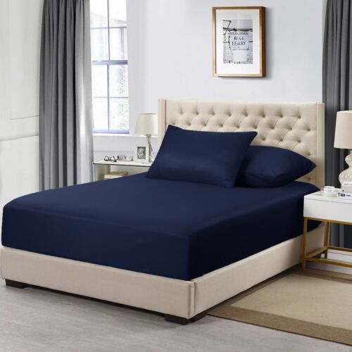 Fitted Sheet Deep Pocket Easy Care Breathable Microfiber Elastic Bedding Sheets - Picture 7 of 47