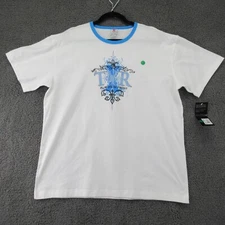 TYR Mens Always In Front Graphic T-Shirt White Blue 100% Cotton XXL New