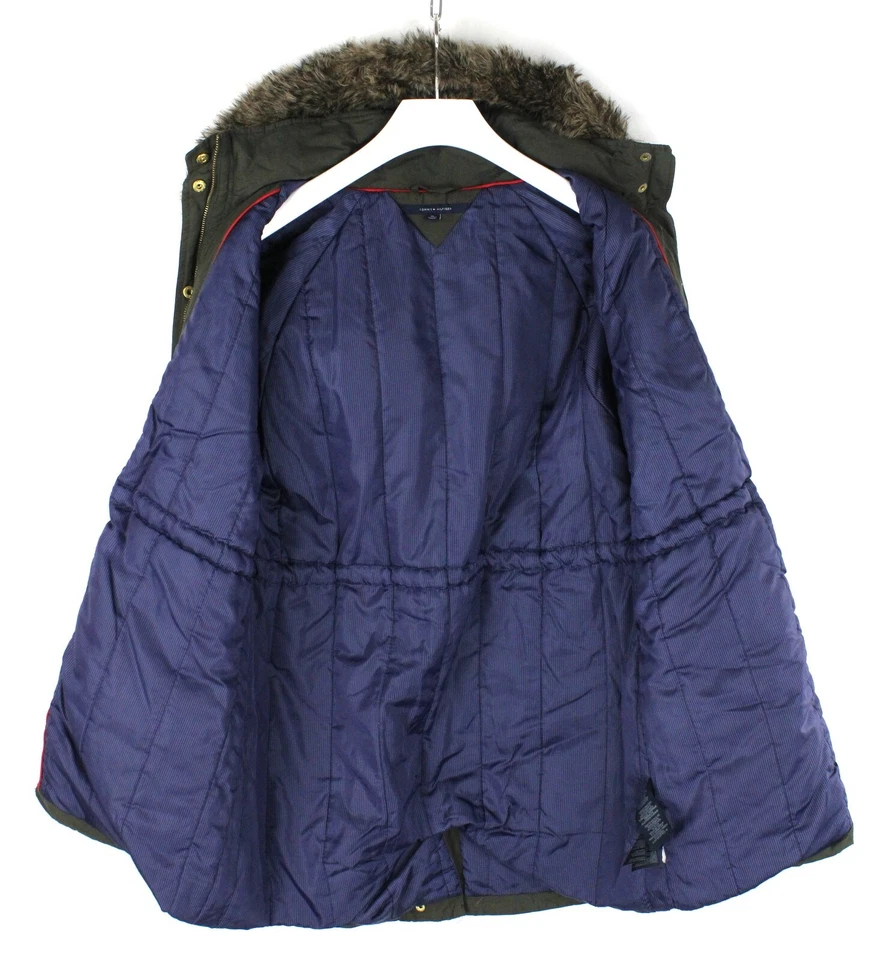 Chaqueta Tommy Hilfiger Mujer Borde XL Imitación Piel Con Capucha Cremallera Logo Foto 4 de 4