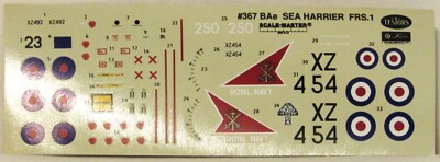 Testors #367 BAe Sea Harrier FRS.1 Decal - New