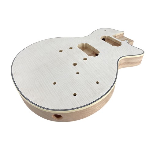 Mahogany Guitar Body with Binding Flame Maple veneer for DIY H-H style Bolt on - Picture 5 of 9