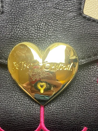 Betsey Johnson Black Cat Clutch Gold Chain Crossbody Envelope Purse NWT - 第 4/11 張圖片