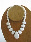 Women’s vintage acrylic and glass white 18” necklace with spring clasp — photo 1