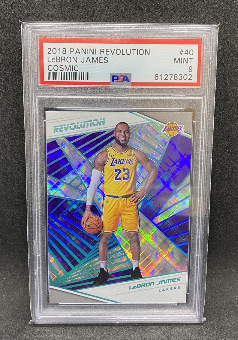 Lebron James 2018-19 Panini Revolution #40 Cosmic 23/100 PSA 9 Jersey Numbered