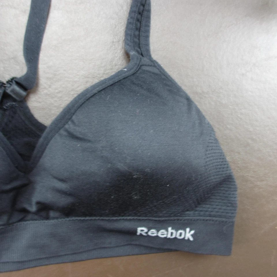 Sujetador deportivo Reebok L negro ligeramente acolchado suéter inalámbrico Foto 4 de 4