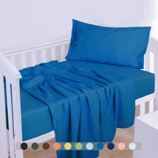 Crib Sheet Set 1 Fitted Sheet, 1 Flat Sheet, 1 Pillowcase 13 Colors Available