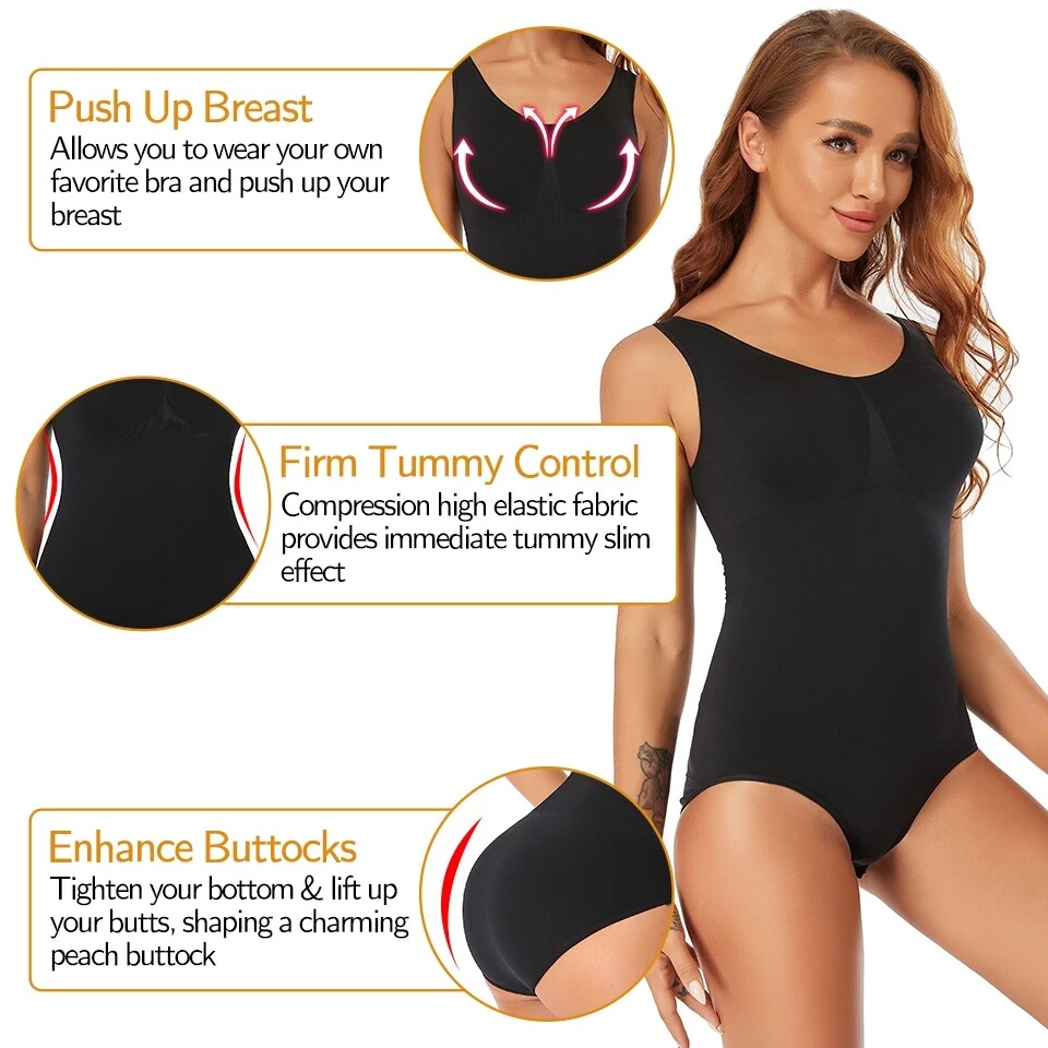 Women's Shapewear Bodysuit Seamless Tummy Control Body Shaper Waist Trainer Slim