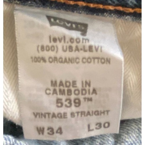 Levis 539 34 X 30 VINTAGE STRAIGHT Med Wash Green Tab Mens Jeans - 第 7/10 張圖片