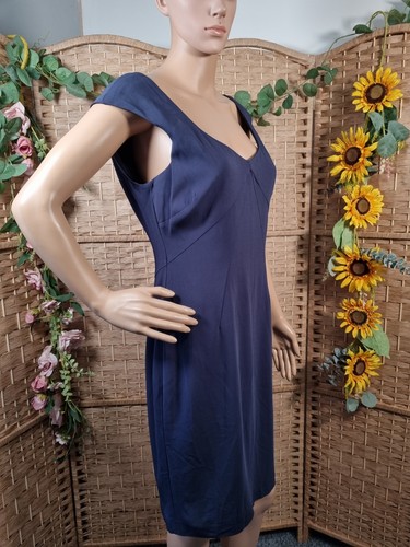 Reiss Gardo Dress Size UK 14 Dark Blue Lined Smart Office Formal FAB RETRO - Picture 7 of 11