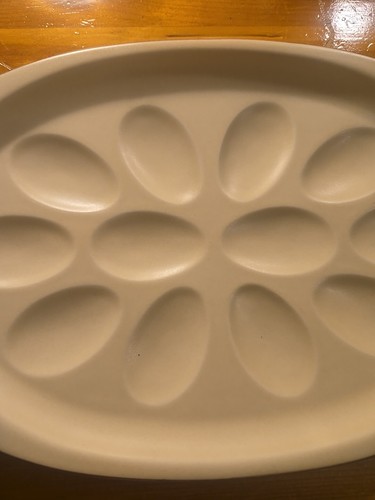 Pfaltzgraff Deviled Egg Oval Plate #780 Village Pattern Brown & Tan 12.5” x 8” - Picture 2 of 12