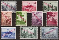 Serbia. German Occupation Air. ** MNH Yvert 1/10. 1941. Complete Series. MAGNI