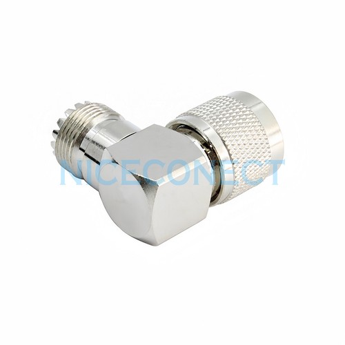 1x UHF Male Plug PL259 to SO239 Female Jack Right Angle Adapter Walkie Talkies - Picture 6 of 7