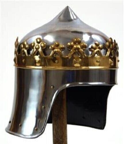 Medieval King Richard Lion heart CROWN HELMET ARMOR Reenactment Larp Handcrafted - Bild 5 von 5