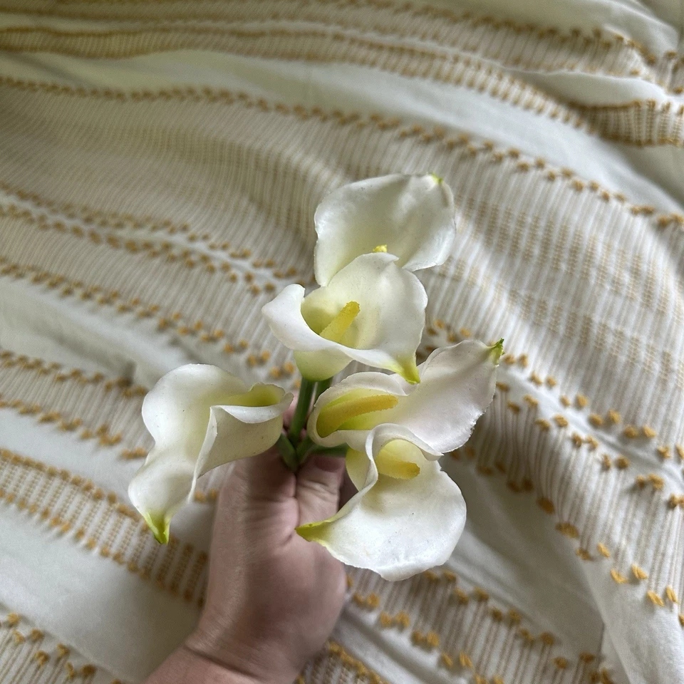 Лот из 5 белых мини каллы лилии выбрать свадебный цветок Bloom его и ее свадьбы - Изображение 2 из 3