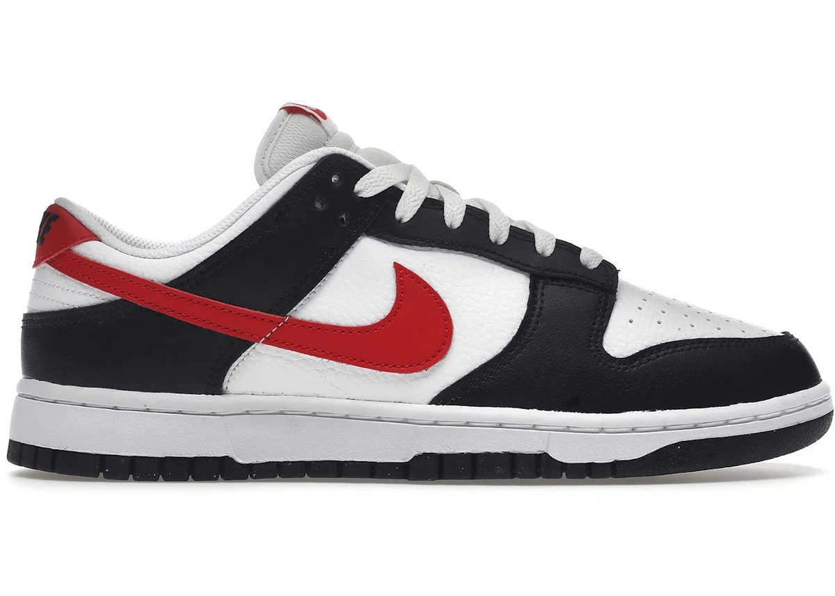 Nike Dunk Low Black White Red | eBay