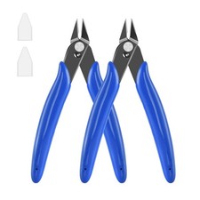5 Inch Micro Flush Cutter, 2 Pack Small Wire Cutters Spring Loaded Cutting Plier
