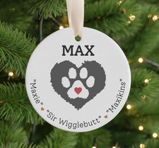 Dog Paw Personalized Christmas Ornament Dog Personalized Gift For Dog Owners