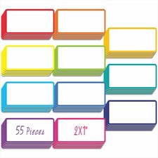 Magnetic Name Tag Label, 55 PCS Dry Erase Reusable Neon 2" x 1", Colorful