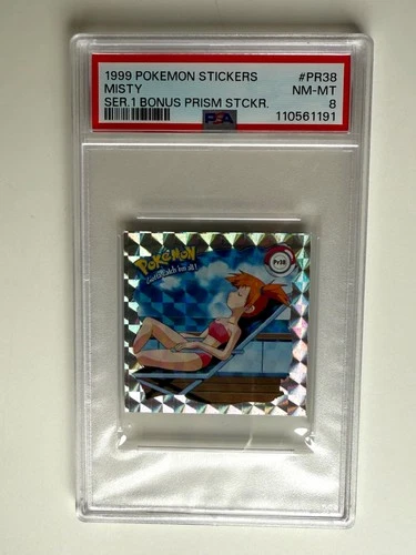 Pokemon Artbox 1999 Sticker 1 PR38 Misty Bonus Prism Sticker PSA 8 Bikini