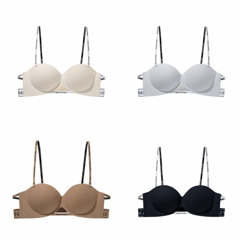 Anti-sagging Letter Deep V Bra Gathered Breasts Seamless Bras Running - Picture 3 of 16