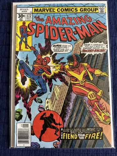 The Amazing Spider-Man #172 (Marvel Comics Sept 1977) KEY 1st App Rocket Racer