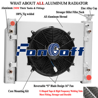 4 Rows Radiator Shroud Fan For 88-93 Chevy GMC C/K 1500 2500 3500 4.3L 5.0L 5.7L