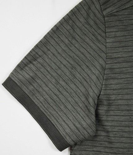 Tommy Bahama Mens Striped Polo Shirt M Regular Fit Short Sleeve Coal Black $100 - Imagen 3 de 6