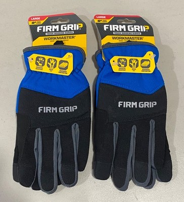 2x Firm Grip Tough Working Gloves - WorkMaster - Touch Screen - Large