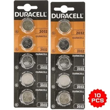 10 Duracell Lithium Button Cell Batteries CR2032 DL2032. 2 Packs Of 5 Batteries