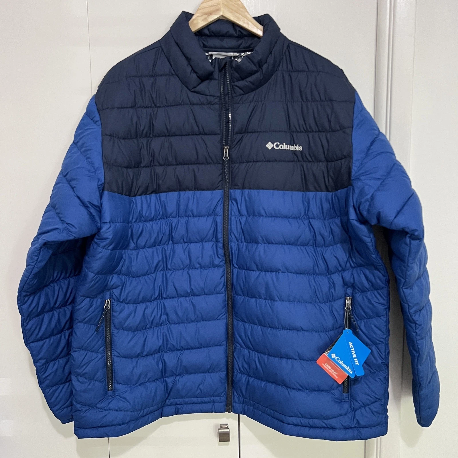 NEW Columbia Sportswear Men's Powder Lite II Jacket Mountain Blue/Navy Blue 2XL
