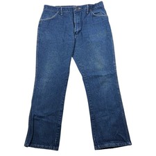 Vintage Rustler Jeans Mens 38 x 30 Bootcut Denim Dark Wash USA Made Western 80s