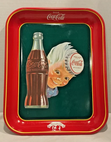 Vintage Coca-Cola, metal serving tray featuring Sprite, boy