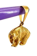 New 14k Yellow Gold Bear Pendant