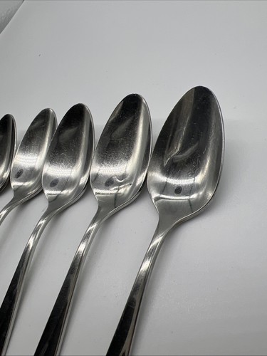 Set 6 Cucchiaini Oneidacraft Rosa Durata Acciaio Inox 6" Argenteria - Foto 4 di 7