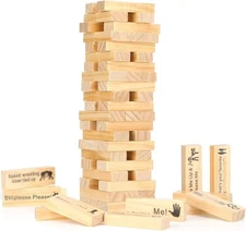 48 Wooden Blocks Stacking Tower Games for Couples Valentines Stacking Block Towe