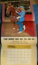Vintage 1968 Ranch Pals X-large Pin-up & Horse Calander sample Litho