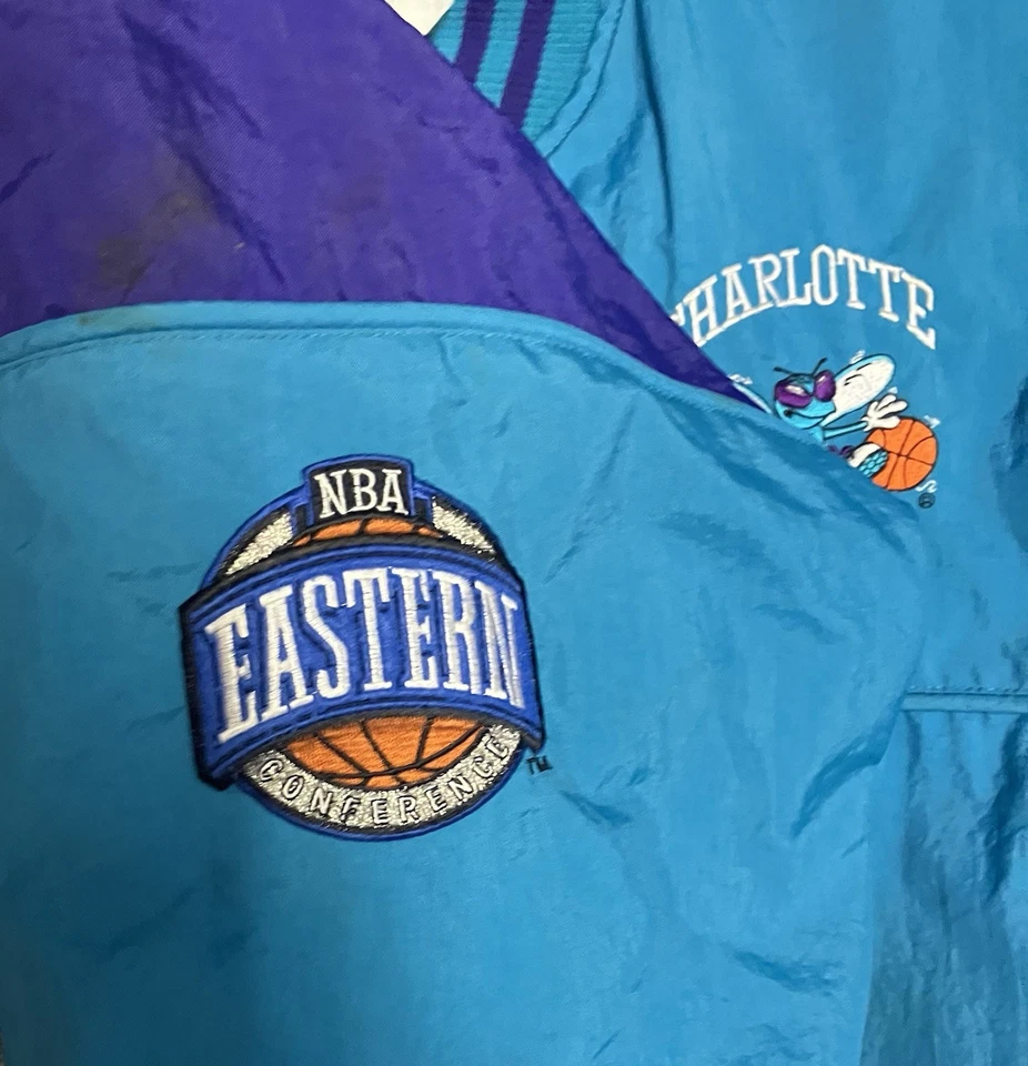 Vintage Charlotte Hornets Jacket Nutmeg By Campri Full Zip Mens Large - Image 3 of 4