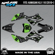 Graphics Kit for Kawasaki  KLX110, KLX110R, KXL110RL (2010-2024) Speed-Grn-Shft