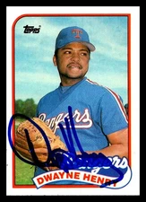 1989 Topps HA Retrographs Auto Dwayne Henry #496 Texas Rangers