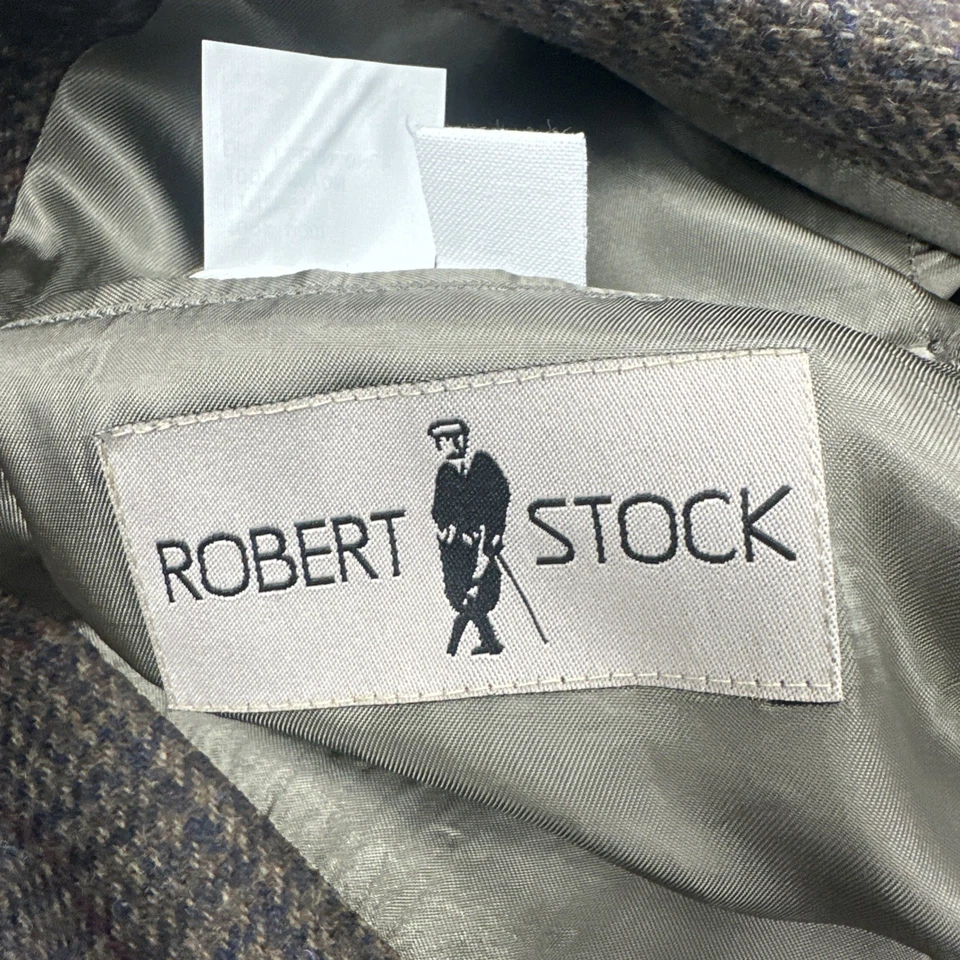 Blazer Abrigo Deportivo De Colección Robert Stock Lana Tweed Hombres 46R Multicolor A Cuadros Chaqueta Foto 3 de 4
