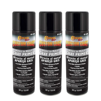 Custom Coat 1K High Build Primer - Grey - Automotive and Industrial Use (3 Pack)