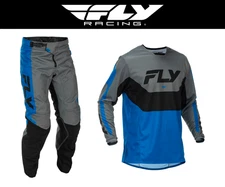 2026 MX26 Fly Racing Kinetic Gear Set - Jersey & Pants - Blue Grey Black