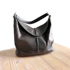 Frye Cara Hobo Bag Dark Brown Leather Slouchy Shoulder Bag Smoke Handbag